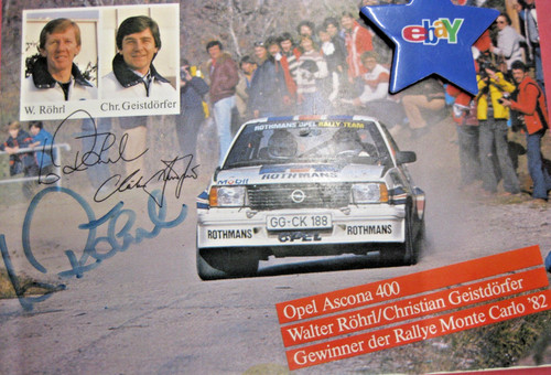 Rallye autogrammkarte röhrl - autogrammkarte,