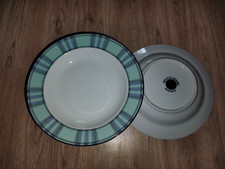 Speiseteller Suppenteller 22cm Blau/grün/türkis Wellco-Design Krefeld-Porzellan