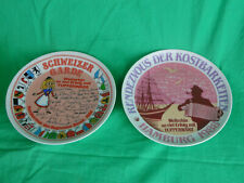 2 Tupper Teller 1985 + 1988 Porzellan Tupperware Basel Schweiz + Hamburg