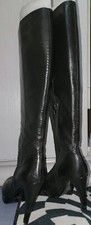 schwarze Leder Highheel Stiefel  Gr. 37, butterweich, sexy - aber stark getragen
