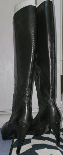Schwarze leder highheel - leder,