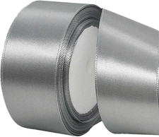 23 Meters Satinband Grau 4cm, Dekoration Präsent Geschenkband Schleifenband, Sto
