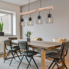 Hängelampe Pendelleuchte Holzleuchte Wohnzimmerlampe Käfig Esstischleuchte natur