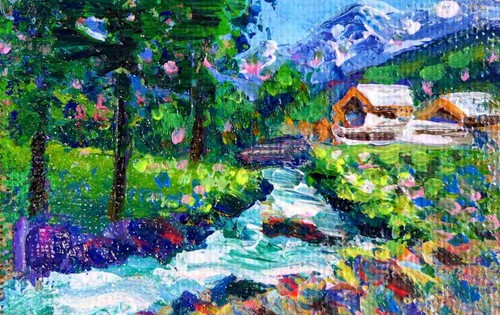 Original acryl gemälde - original, alpen