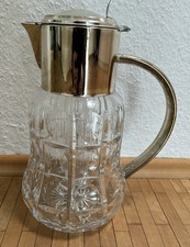 Krug aus Kristallglas und Silber Deckel Mit Echten Stempel