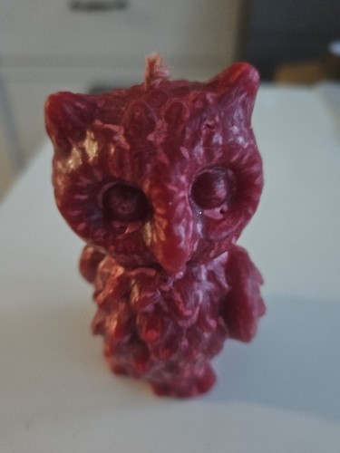Eulen kerze rot dunkelrot - kerze,