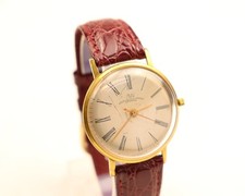 Vintage Herren Armbanduhr ,, Luch ,, UdSSR Handaufzug vergoldet 35mm 
