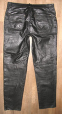 - CANDA - Herren- LEDERJEANS / Nappa- Lederhose in schwarz Gr. 56 ca. W39 / L34