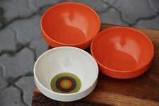 Pop Art Ornamin Campinggeschirr Design Slany Schüsseln Orange 70er Kunststoff