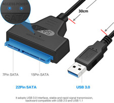 Adapter USB 3.0 auf SATA 2.5" UASP Support Festplatte SSD HDD Kabel 5GBPS 30cm