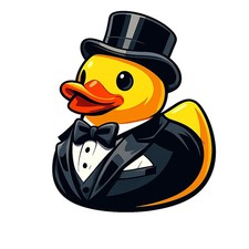 3x Sticker Rubber Duck Tuxedo