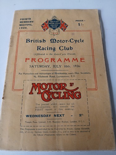 Brooklands programm 1926 - brooklands,