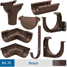 Marley Continental Dachrinnen RG75 Dachrinnenteile Farbe Braun RAL-8017