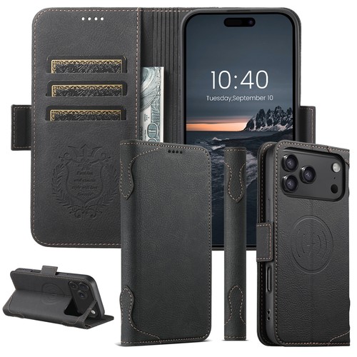 Leder magnet wallet flip case - wallet,