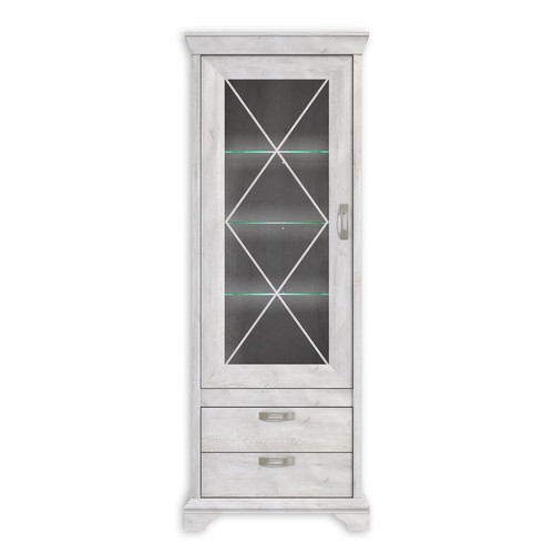 Vitrine hoch pinie weiß 2 - hoch,