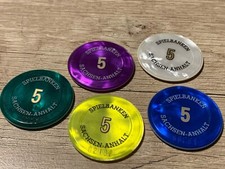 100 original Casino Spielbank Jetons original Wert 5 von jeder Farbe 20 Stück