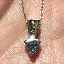 14k Weißgold Aquamarin