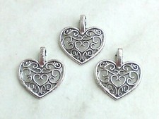 10x Anhänger * Herz 16 mm Charms Herzen Liebe Love Schmuck Deko Perlen Basteln