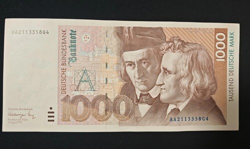 1000 deutsche mark - 1000, banknote
