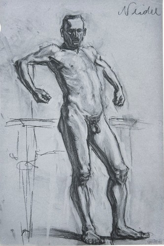 Männlicher akt stehend - stehend, nude
