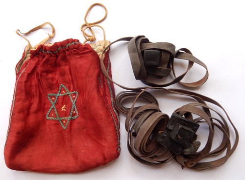 Miniatur alt tefillin antik - tefillin,