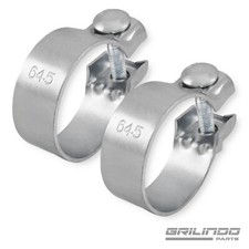 2 Auspuff Schellen 64,5 mm Breitbandschelle Klemmen Abgasanlage Krümmer Verzinkt