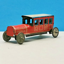 Bus Oldtimer, Penny Toy, rot, L 5 cm, Georg Fischer?, ca. 1920, Seltenheit!