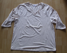 Shirt 3/4arm Gr. 46 beige uni spitzer Ausschnitt Thea 42 plus