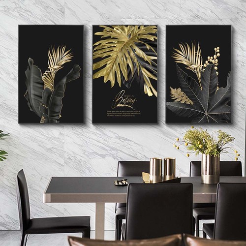 Wandbild goldfolie blatt - wandbild,