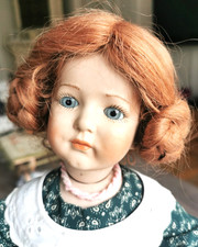 hübsche vintage Kestner 208 Porzellankopf Puppe Künstler Repro von 1995 40cm