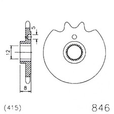 Esjot front sprocket 415 - front, 12