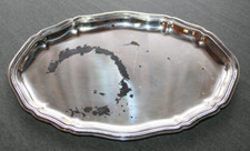 Altes versilbertes Tablett