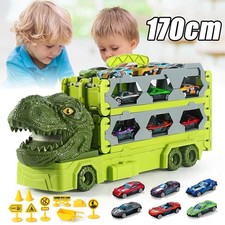 Autotransporter LKW Spielzeug Dinosaurier Rennbahn Truck Geschenke Spielzeug Set