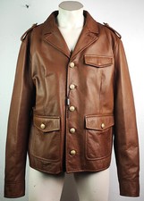 DOLCE & GABBANA Leather Jacket Designer Lederjacke Herren Gr.58 NEU mit ETIKETT