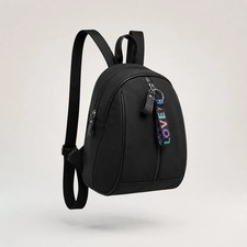 Black mini bacpack - black, girls