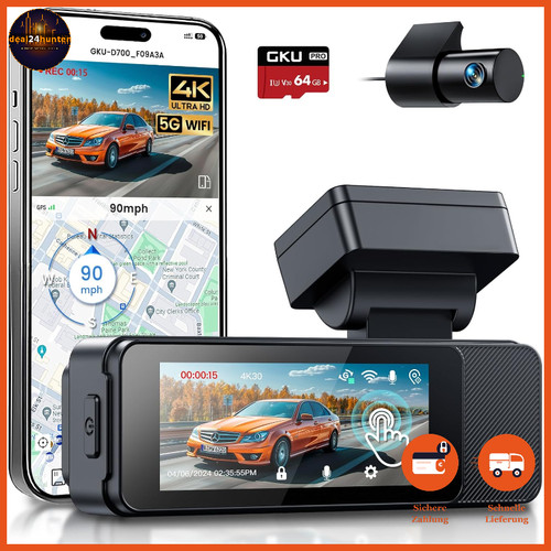Dashcam 5k touchscreen - 2,5k,