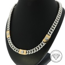 Wert 23.200 Rund Panzer Brillant Collier Kette 750 / 18 Kt Gold Handarbeit xxyy