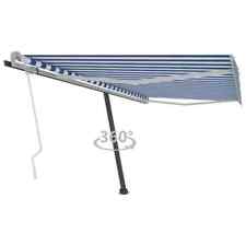 Standmarkise Manuell Einziehbar 400x300 cm Blau/Weiß