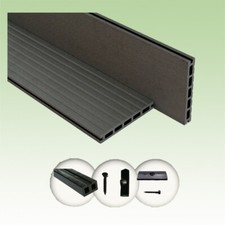 Terrassendielen WPC Komplettset WoodoBasic (20 x 145 mm, 2,4 m lang) anthrazit