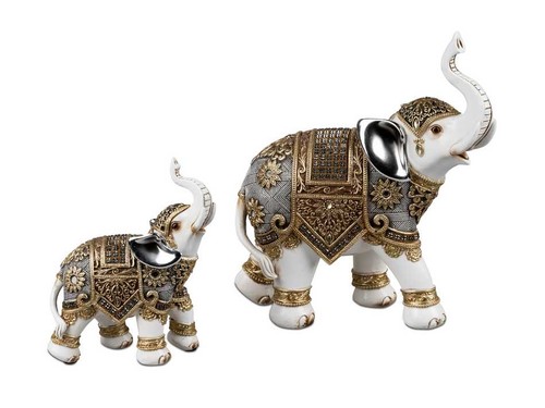Elefant figur creme gold 16cm - creme,
