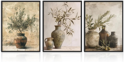 Vintage olivenzweig wandbild - vintage,