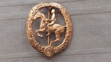 3.Reich Deutsches Reiterabzeichen mit R in Gold