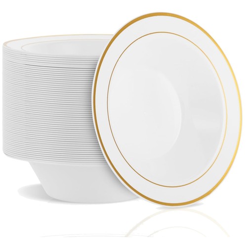 Plastik suppenschalen goldrand - plastik,
