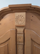 Bauernschrank, Vollholz, Kiefer, Dekorative Schnitzereien, H 193 cm, gebraucht