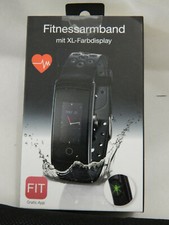 Fitnessarmband mit XL-Farbdisplay Sport Fitness Uhr Armbanduhr Unisex in Schwarz