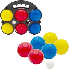 Boccia Spiel mit 6 Kunststoff Boule Kugeln  Boule Garten Boccia Set Kugelsport