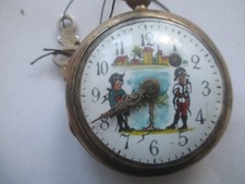 Spindeltaschenuhr bemaltes Zifferblatt Lupenmalerei