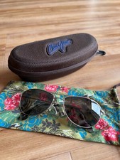 Maui Jim Pilot Sonnenbrille Damen Baby Beach 245 17 Silber  Spiegel Titanbügel