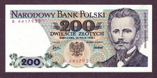 POLEN 200 ZLOTYCH Banknote