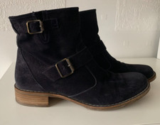 PAUL Green Leder Boots , Schwarz, Größe  7,5, Veloursleder , RV, Zierschnallen